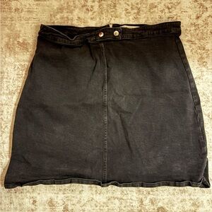 Altar’d State High-Rise Black Denim Mini Skirt